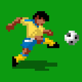 Retro Goal-inspired pixel soccer art